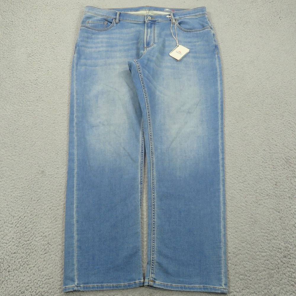 Faherty Stretch Terry 5 Pocket Pants 38x30 Blue Denim Flex Jeans Eastern Shore